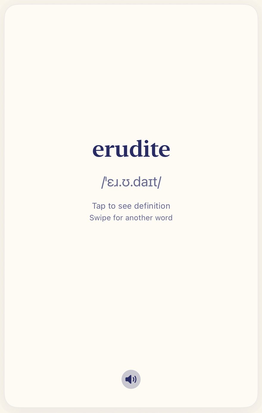 Verbatism card for erudite, with pronunciation.